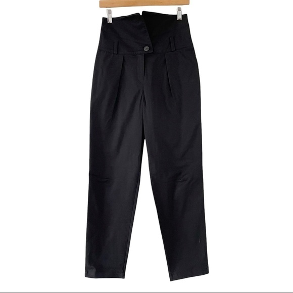 NWT The Range Structured Twill Fold Over Pants in Black - Picture 4 of 13